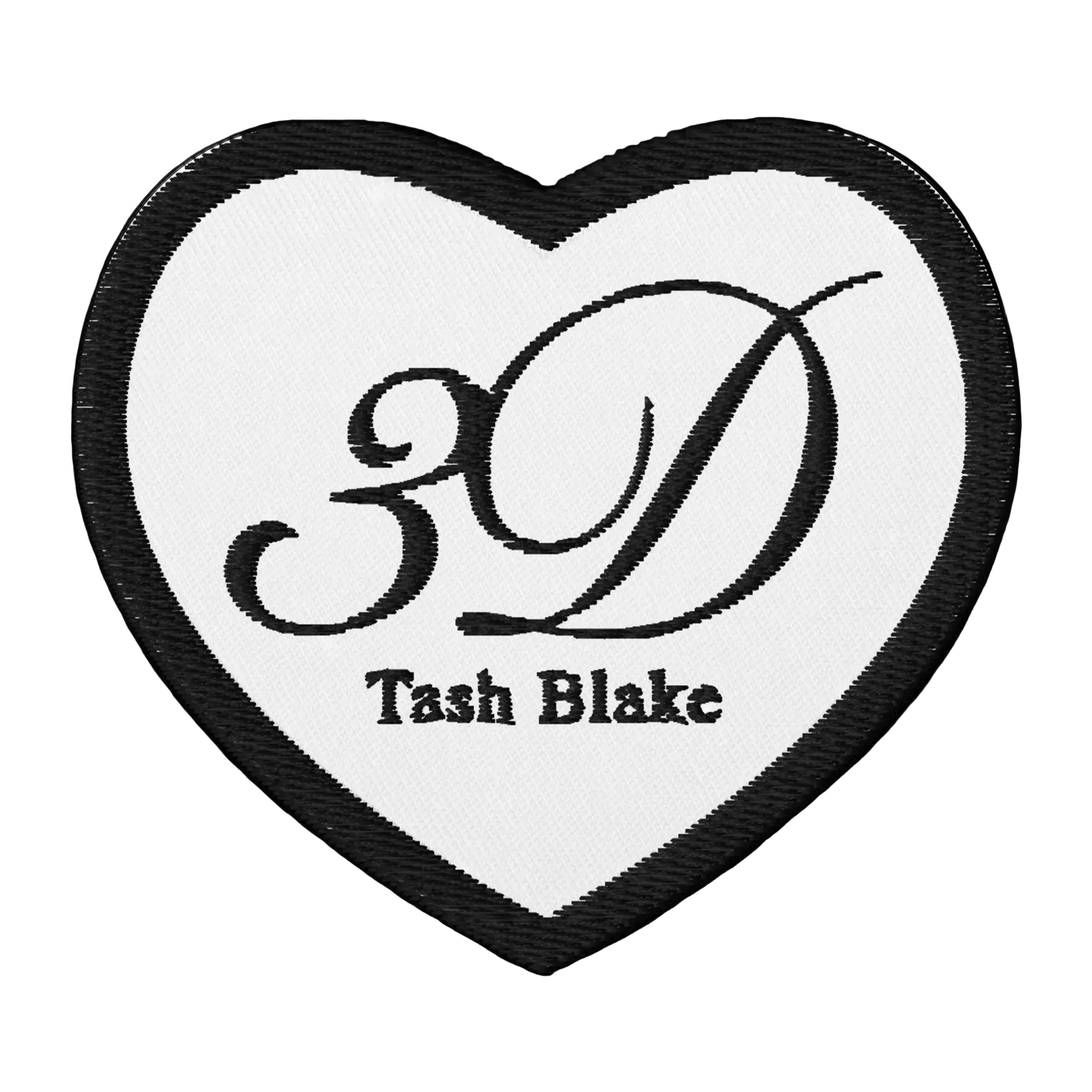 "3D" embroidered heart patch