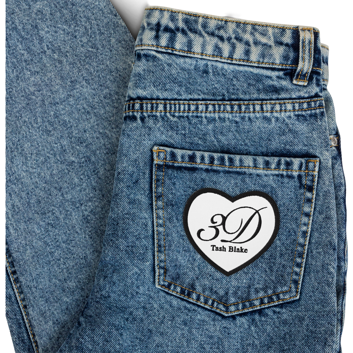 "3D" embroidered heart patch